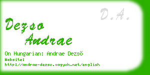 dezso andrae business card