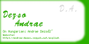 dezso andrae business card
